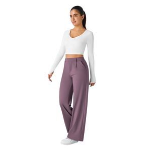 Halara HaloTek Air High Waist Straight Leg Purple Work Pants Women's XS P Petite